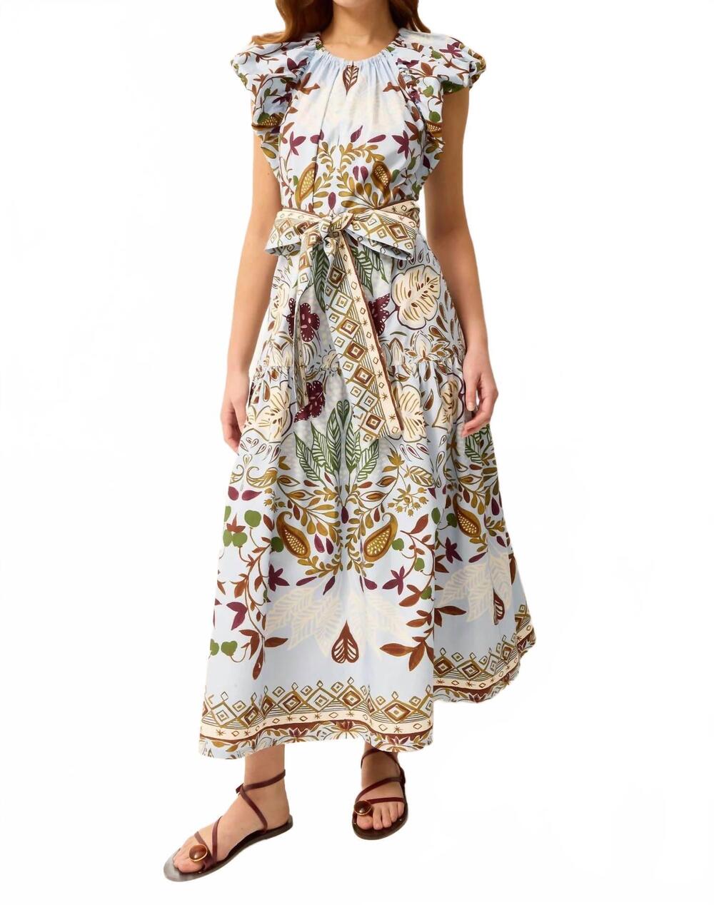 NEW MARIE OLIVER leena midi dress in branche
